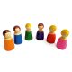 Bauspiel színes figurák, 6 darabos fajáték