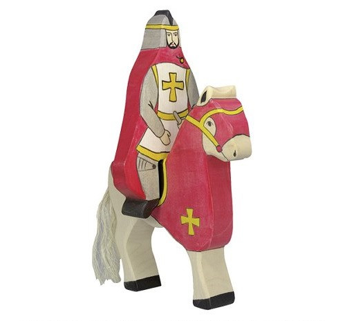 Holztiger lovag köpennyel és lóval, vörös