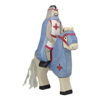 Holztiger lovag köpennyel és lóval, kék