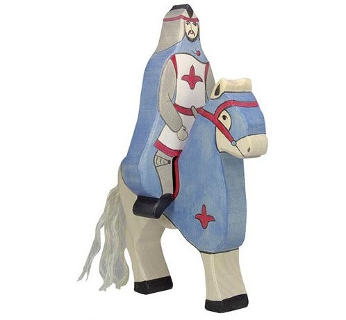 Holztiger lovag köpennyel és lóval, kék