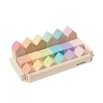 Ocamora pasztell házikók és kockák fajáték