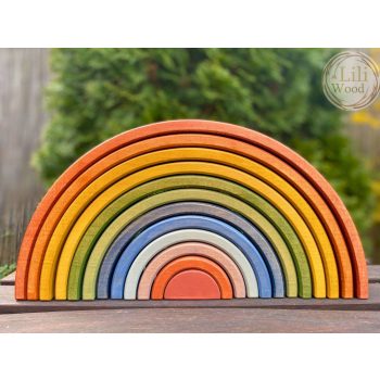 SzeGeWood szivárvány 12 íves, bordó fajáték