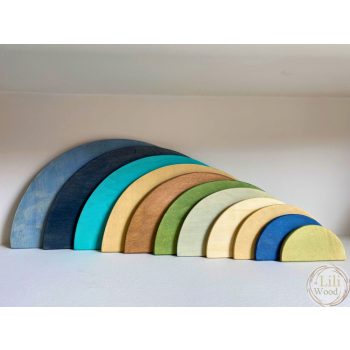 SzeGeWood szivárvány félkör lapok, 11-es, kék fajáték