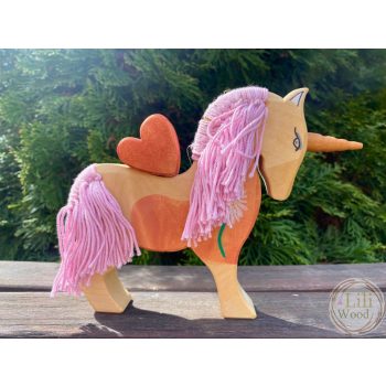 SzeGeWood unikornis, lila fajáték