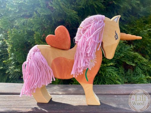 SzeGeWood unikornis, lila fajáték